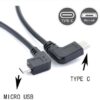 (1Pcs) 90 angle Type C (USB-C) to Micro USB Sync Charge OTG CHARGER data Cable Adapter - B0CTFSVR7D