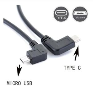 (1Pcs) 90 angle Type C (USB-C) to Micro USB Sync Charge OTG CHARGER data Cable Adapter - B0CTFSVR7D