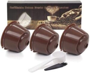 Reusable Refillable Capsules Pods for Nescafe Dolce Gusto Machines with Spoon, 3Pcs - B07R961CMX