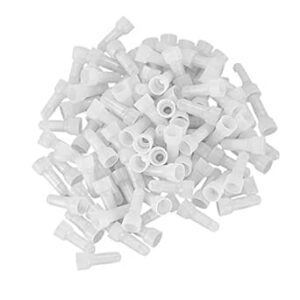 (50 Pcs) 22-16 GA AWG Closed End Crimp Caps Splice Gauge Wire Connectors Terminals (White) for 1 mm wire-B0C7KH4GDN