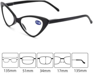 Women Cat Eye Reading Glasses Anti Blue Light Magnifying Computer Glasses Clear Lens Black Leopard Frame Plus Reading Glasses-B0D8CHQFHQ