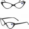 Women Cat Eye Reading Glasses Anti Blue Light Magnifying Computer Glasses Clear Lens Black Leopard Frame Plus Reading Glasses-B0D8CHQFHQ