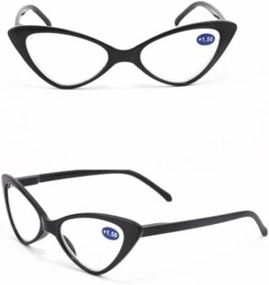 Women Cat Eye Reading Glasses Anti Blue Light Magnifying Computer Glasses Clear Lens Black Leopard Frame Plus Reading Glasses-B0D8CHQFHQ