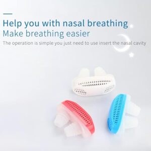 1 Pcs (RED) 2 in 1 Health Anti Snoring & Air Purifier Relieve Nasal Congestion Snoring Device Ventilation Anti-snoring Anti Snore Nose Clip-B0BWQ3X5JJ
