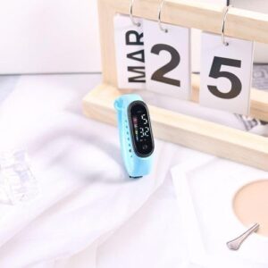Digital Watch Kids Waterproof Led Sports Watch M12 Digital Timepiece Bluerap Calendar Wristwatch Clock (Blue)B0D69VXPT7