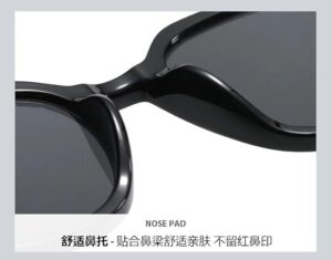 New Gradient Blush Glasses Black Frame Sunglasses Women's Fashion Sunglasses Men's Sunscreen Glasses Width 14Cm