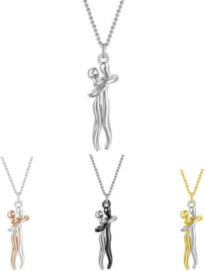 Hug Necklace, Name Necklace Personalized, Pendant Necklace for Women, Mens Personalized Gifts, Women's Chain Necklaces, Couples Necklace for Him and Her (Random Color)-B0DM9L4J8T