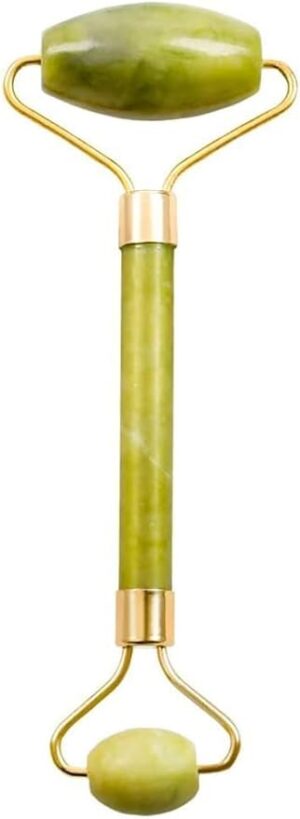 Gua Sha Stone,Jade Stone Massage Tool Guasha Tool for Scraping Facial and SPA Natural Jade Scraping Facial Tool Anti-Aging, Wrinkles, Puffiness(Green Rolling Shap)-B0D92B4BDC