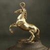 1pcs - [H 4.8*L 3.7*W 1.2cm ] Mini Vintage Brass Ornaments Figurines Running Horse Statue Car Key Chain Pendant Office Desktop Decorations Craft Toys Gift-B0CMZDPP7P
