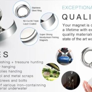[ 1Pcs ] Super Strong Neodymium Magnets N52 Iman Ima Magnetic Fishing Magneat with Countersunk Hole Eyebolt for Salvage (D32) - B0D38CKL7Z