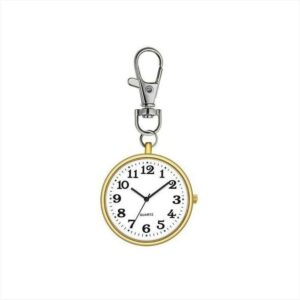1PCs Pop Stainless Steel Quartz Pocket Watch Cute Key Ring Chain New Gift New (Golden Color)