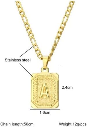 Fashion (K) Letter Gold Color Pendant Necklace for Men Women Cuban Chain Couple Charm Initial Necklace Choker Jewelry Collar-B0C1M1HXPQ