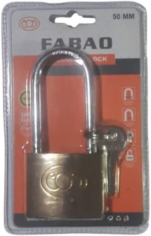 50mm Heavy Duty Security Lock With Keys - long neck Locks-B0BFLXJ88W
