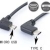 (1Pcs) 90 angle Type C (USB-C) to Micro USB Sync Charge OTG CHARGER data Cable Adapter - B0CTFSVR7D