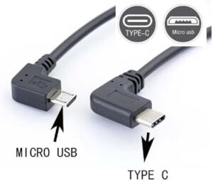 (1Pcs) 90 angle Type C (USB-C) to Micro USB Sync Charge OTG CHARGER data Cable Adapter - B0CTFSVR7D