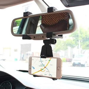 Car-styling 360 Degrees Rotating Car Mobile Phone Holder Car Rearview Mirror Mount Holder Adjustable Stand Cradle-B091BVD7T8