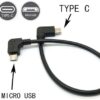 (1Pcs) 90 angle Type C (USB-C) to Micro USB Sync Charge OTG CHARGER data Cable Adapter - B0CTFSVR7D