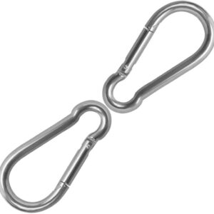 Spring Snap Hook 304 Stainless Steel Carabiner Camping Hiking Traveling Fishing, Small Carabiners for Dog Leash Harness (10 CMX 5 cm -2 Pack)-B0B3F6Q14N