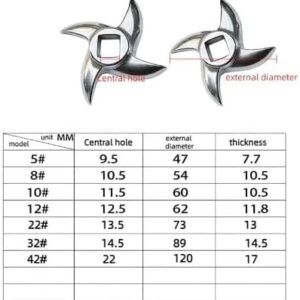 1Pcs 5# Stainless Steel Meat Grinder Blade Mincer Knife Replacement Accessories Kitchen Appliance Parts -شاهد الصورة الثانية لتأكد من المقاس قبل الشراء Center Hole 1.15Cm, Extrnl 6 Cm-B0DGGSSZM3