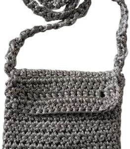 17x13 CM Mobile Handmade Crochet Crossbody Bag as Shwon in Pic, 295 G - شنطة تليفون كروس كروشيه صناعة يدوية 17/13 سم مقاس تقريبي - اللون درجات الرماضي كما بالصورة Gray-B0DMQMS9LD