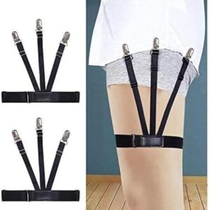 Men's Shirt Holder, Braces, Elastic Shirt Holder with Non-Slip Locking Clamp-B0CGPVJ3JQs, Adjustable Shirt Stays (1 Pair) 3 Side Clip