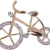 MySouq-Store Alloy Rhinestone Inlaid Bicycle Brooch Pin-Golden (1 Pcs)-‎ B0D9H9KMQ6