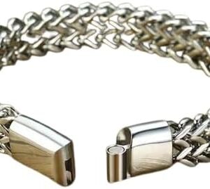 [1 Pc] Hip Hop Personality Cuban Chain Bracelet For Men Charm Stainless Steel Braided Keel Bracelet Jewelry Birthday Gift For Lover-B0CDHVPMVS