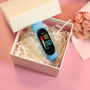 Digital Watch Kids Waterproof Led Sports Watch M12 Digital Timepiece Bluerap Calendar Wristwatch Clock (Blue)B0D69VXPT7