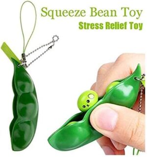 Retail Squeeze-a-Bean,Soybean toy Keychain Set Prime, Soybean Stress Relieving Mobile Chain Fidget-B09694238S