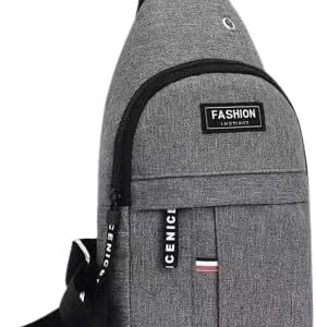 New Chest Bag For Male Men's shoulder bag Simple Nylon Fashion Mini Cross Bag Waterproof Crossbody Bag Luxury Bag 31X17X5 Cm (Grey)-B0DD5NDPRV