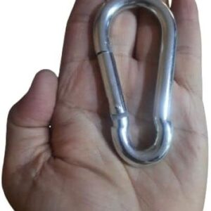 Spring Snap Hook 304 Stainless Steel Carabiner Camping Hiking Traveling Fishing, Small Carabiners for Dog Leash Harness (10 CMX 5 cm -2 Pack)-B0B3F6Q14N