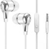 [1Pcs - White ] PCS Wired Headphones 3.5mm Sport Earbuds with Bass Phone Earphones Stereo Headset with Mic volume control Music Earphones-B0CQGR33GL