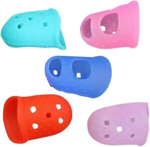 5 PCS Guitar Thumb Picks 3d Pen Mat Silicone Mitts Cover Guitar Picks Medium Hot Glue Finger Caps Finger Cot Random Color-B0D5P4PQC8