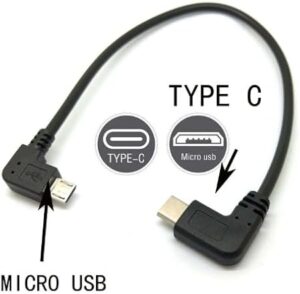 (1Pcs) 90 angle Type C (USB-C) to Micro USB Sync Charge OTG CHARGER data Cable Adapter - B0CTFSVR7D