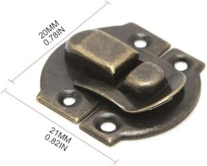 Very Small 10Pcs Antique Lock Wooden Jewelry Box Decorative Padlock 20x21mm Metal Hasps Latch With Screw Vintage Furniture Hardware-B0CT65Y3YX