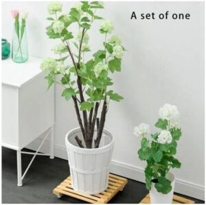 [1 Pcs] [ 35*35 Cm ] Wood Moveable Plant Stand Front And Back Wheel - Plant Caddy Wooden Stand 1 Packs Heavy Planter Stand Plant Stand With Fixed Random Wheels-B0DCTG6YM3