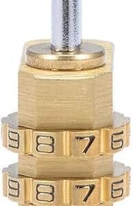 (1 Pcs - Large Golden Color) 4 Digit Combination Code Number Padlock For Dormitory Door Gym Luggage Zipper Bag Backpack Suitcase Drawer Durable Locks (Large L 8xW 3x 1 Cm)-‎ B0DGDCFJGR