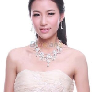 41nzOnldsCL._AC_ New fashion Sliver Plated Rhinestone Crystal Faux Pearl Necklace+Earring Jewelry Set For Bride Bridal Wedding A7UR-B0C56V7CVP