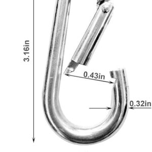 4 Pack Spring Snap Hook Carabiner Clips Heavy Duty M8, Spring Snap Link for Swing, Hammock, Crafts, Gym, Kayaking, Dog Leash (4xM8)-B0CQVKMQR1