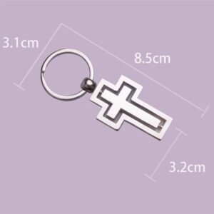 Simple Couple Metal Cross Keychain Hollow 360 Degree Rotating Accessories for Women Men Christian Pendant Friend Birthday Gift -As Shwon-B0D9FT6WMQ