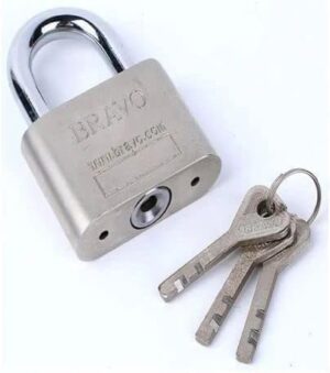 Bravo Heavy Duty Lock with 4 Keys, 50mm - Silver - 7 * 4.5CM-B0DJ9Y7Z21