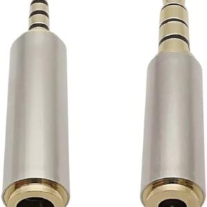2Pcs 3.5mm to 2.5mm / 2.5 mm to 3.5 mm 4 Poles Stereo Audio Headphone AUX Adapter Male Plug Female Jack Converter Connector-B0BZPD28BM