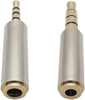 2Pcs 3.5mm to 2.5mm / 2.5 mm to 3.5 mm 4 Poles Stereo Audio Headphone AUX Adapter Male Plug Female Jack Converter Connector-B0BZPD28BM