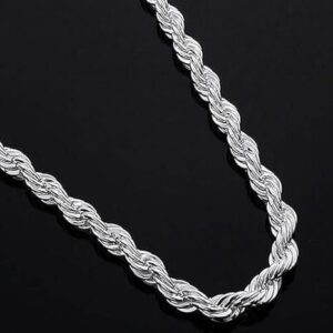 Fashion Women's Men's 925 Sterling Silver Twist Chain Necklace - Only Chain-B0DLHP6WVL