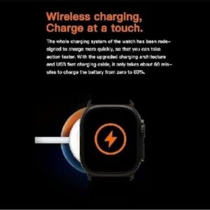 41rA40ZbADL._AC_SY450_ Smart Watch T3000 ULTRA SERIES 9 Black Case With 2 Straps (Black + Orange) - Black-B0D752RFKK