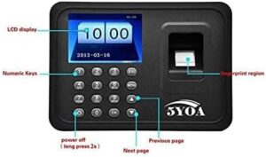 5YOA Fingerprint Time Clock Recorder Attendance Employee Machine-B098D7L3WM