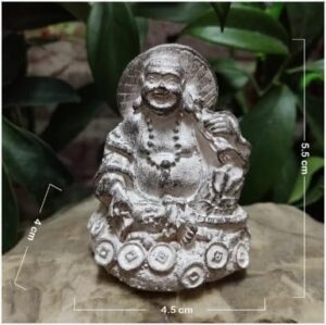 1Pcs - Golden Chinese Laughing Buddha Statue Ornaments Feng Shui Money Maitreya Buddha Sculpture Figurines For Home Garden Decoration (White)-B0CVGMXPL5