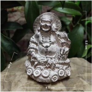 1Pcs - Golden Chinese Laughing Buddha Statue Ornaments Feng Shui Money Maitreya Buddha Sculpture Figurines For Home Garden Decoration (White)-B0CVGMXPL5