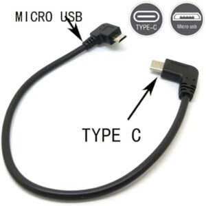 (1Pcs) 90 angle Type C (USB-C) to Micro USB Sync Charge OTG CHARGER data Cable Adapter - B0CTFSVR7D
