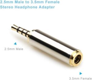 2Pcs 3.5mm to 2.5mm / 2.5 mm to 3.5 mm 4 Poles Stereo Audio Headphone AUX Adapter Male Plug Female Jack Converter Connector-B0BZPD28BM